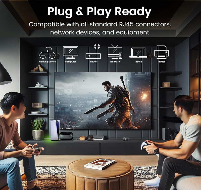 Cáp mạng đúc sẵn Cat6 dài 0.2m chính hãng UNILINK màu vàng cao cấp UNI-30021